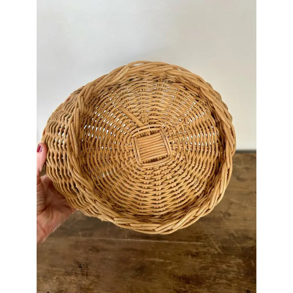Vintage Wicker Basket | Rustic Farmhouse Storage Bin | Cottagecore Home Decor